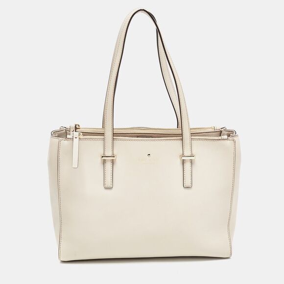 Kate Spade Light Beige Leather Cedar Street Jensen Tote - Picture 1 of 4